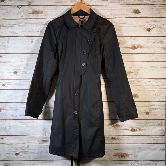 Jacob Black Trench Coat with Peaka Boo Pink Interior | Size Medium | Vintage - Picture 3 of 9